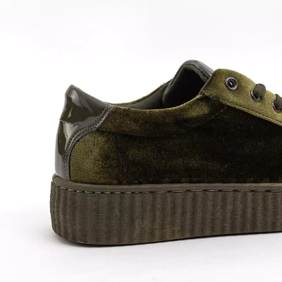 OUTLET Chaussures de sport en velours vert Briss- Footwear