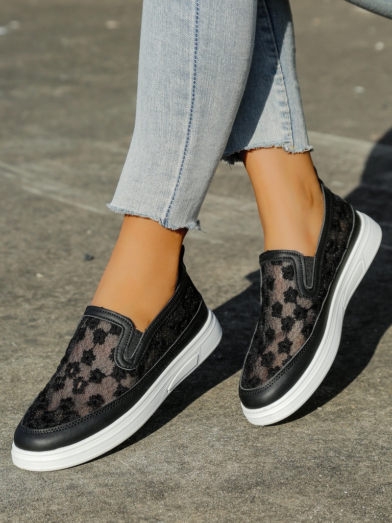 Mocassins en mesh Royalfashion pour femmes avec fleurs Emzos