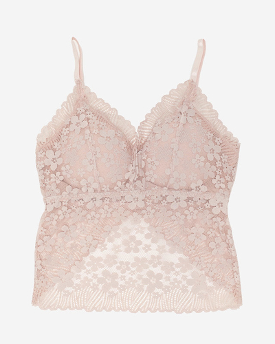 Soutien-gorge bralette dentelle poudrée rose femme - Sous-vêtements