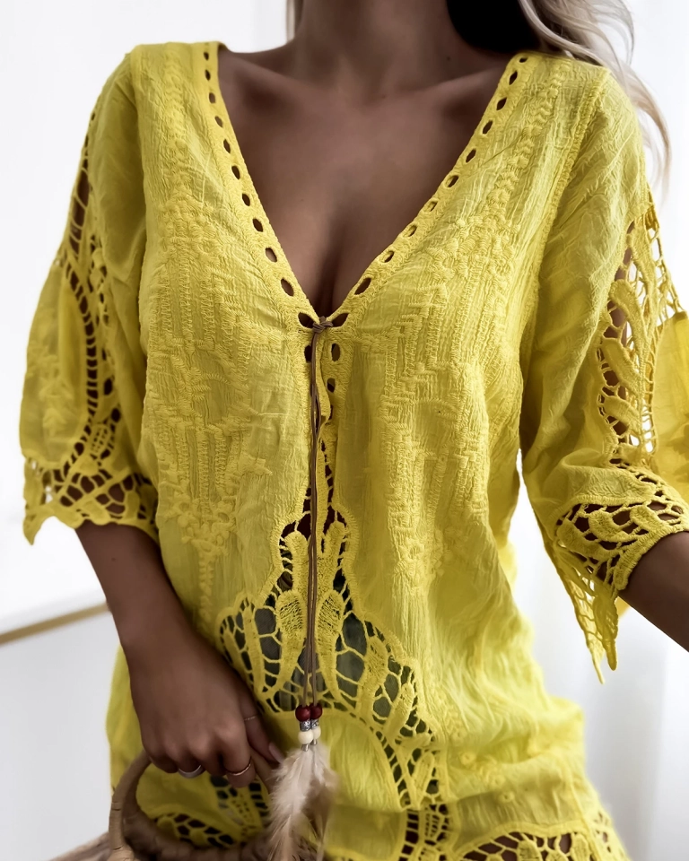 Royalfashion Yellow Femme Robe de plage couvre-lit