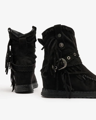 Royalfashion Bottes noires pour femme avec ancre cachée Dibisa