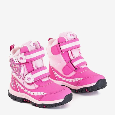 Bottes de neige fille fuchsia avec inscriptions Uma - Footwear