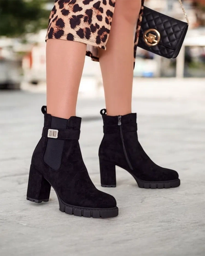 Bottines à talons bloc pour femmes Royalfashion Effo