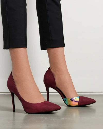 Royalfashion Pompes pour femmes avec un nœud et un insert holographique Dremtru