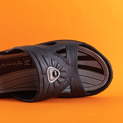 Pantoufles en caoutchouc Stiford pour hommes noires - Chaussures