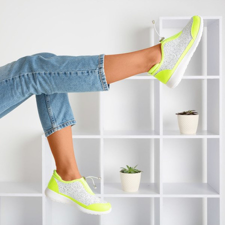 Chaussures de sport vert fluo avec paillettes Likera - Chaussures 1