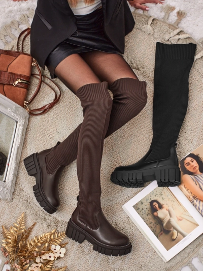 Bottes hautes à enfiler pour femmes Obsidian Rose