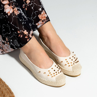 OUTLET Espadrilles beiges pour femmes à jets Edmaria - Chaussures