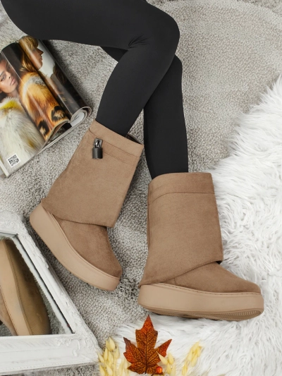 Bottes courtes de style bottes de neige pour femmes avec tige amovible Elizze