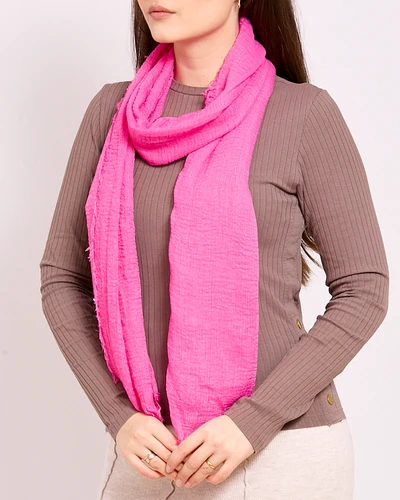Royalfashion Écharpe pour femmes légèrement froissée