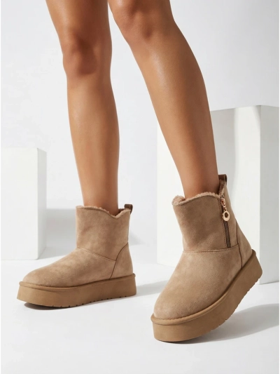 Bottines pour Femmes Aurora Beige en Cuir pour Tous les Jours
