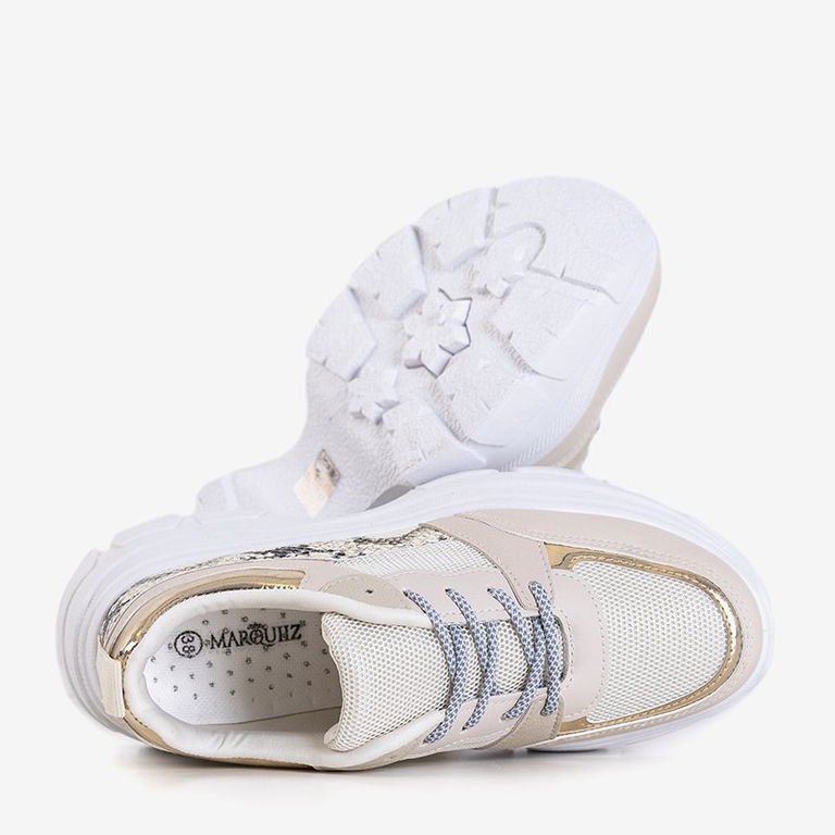 Baskets de sport pour femmes beiges avec motif animalier Erwin's - Footwear