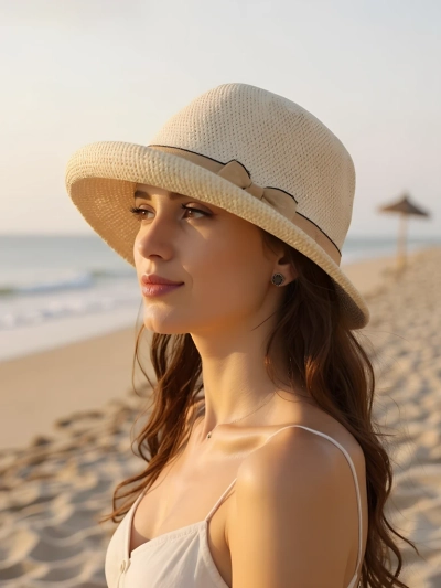 Royalfashion Chapeau pour femme décoré d’un nœud Summer Grace
