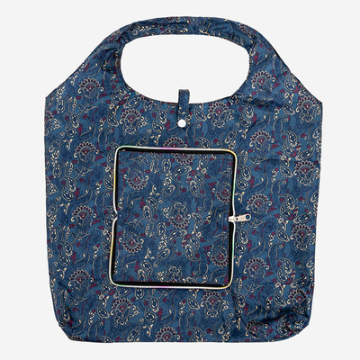 Sac cabas à motifs bleu marine plié en portefeuille - Accessoires