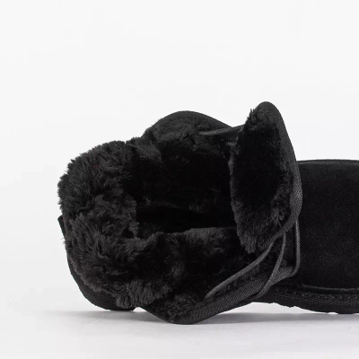 OUTLET Bottes de neige courtes noires à lacets enfant Tibilis- Chaussures