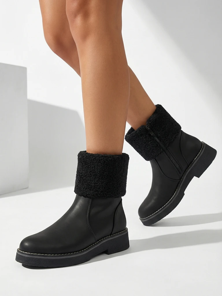 Bottines pour Femmes Luna Noires en Cuir Élégantes pour l'Hiver