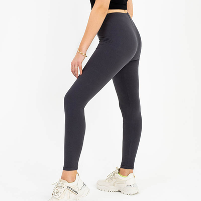 Legging doux couleur unie gris foncé pour femme - Vêtements