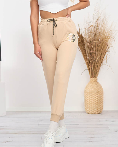 Pantalon de survêtement beige femme - Vêtements