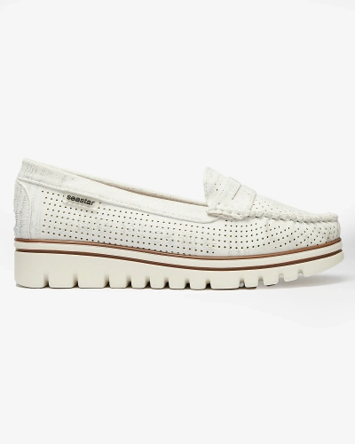 OUTLET Mocassins blancs pour femme avec finition brillante Metiga - Footwear