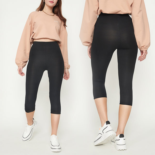 Legging 3/4 noir pour femme - Vêtements