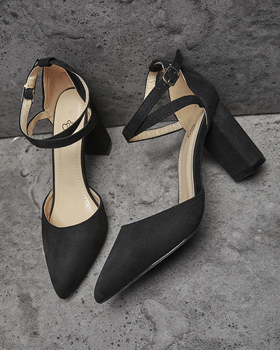 Escarpins noirs pour femmes sur un poteau Amagy- Footwear