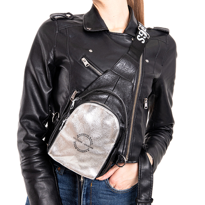 Petit sac banane pour femme noir et argent - Accessoires