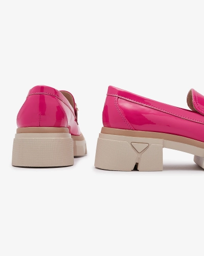 Mocassins fuchsia laqués avec pierres colorées Sarix - Chaussures