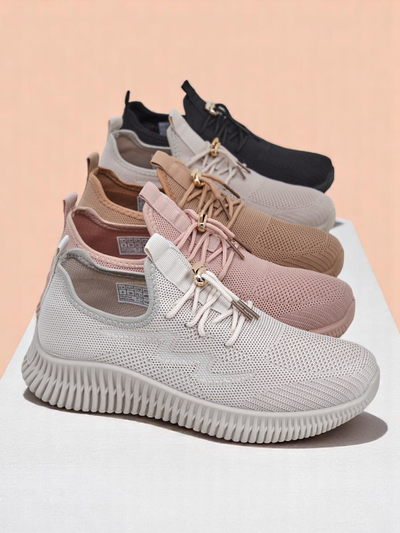 Royalfashion Chaussures de sport sans lacets en tissu pour femmes Royaletta