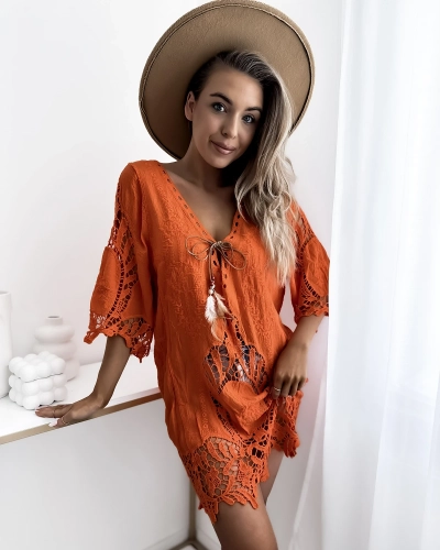 Royalfashion Orange Femme Robe de plage couvre-lit