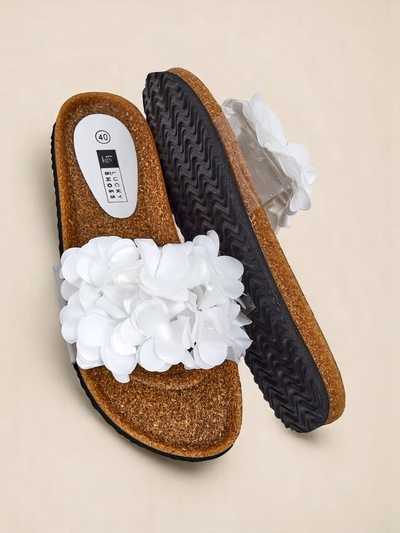 Royalfashion Claquettes pour femmes avec fleurs Flora Soft