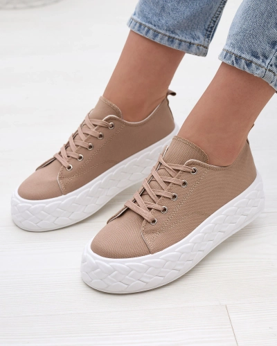 Baskets de sport marron clair à plateforme Saddol- Footwear