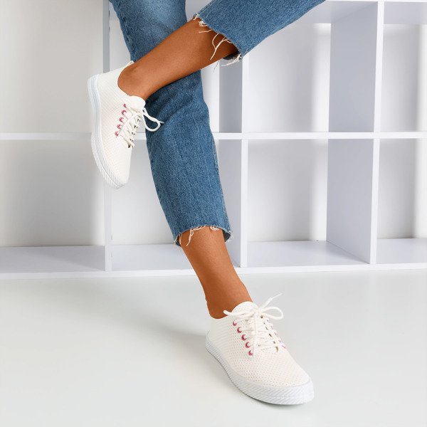Sneakers Ahama ajourées pour femmes blanches - Chaussures 1