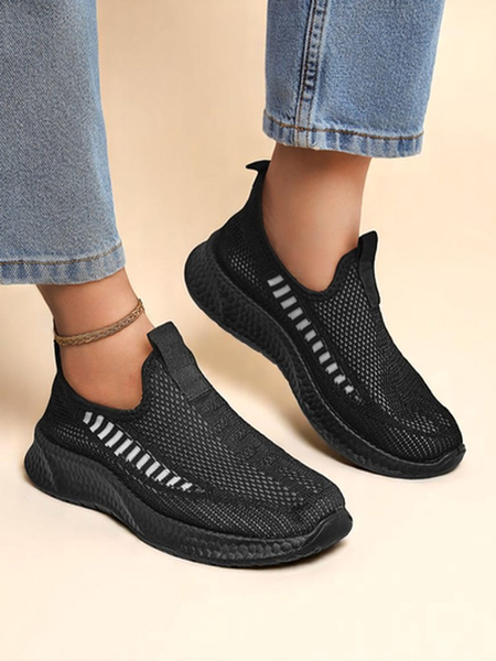 Royalfashion Chaussures de sport à enfiler pour femmes en tissu Sport Slip-On