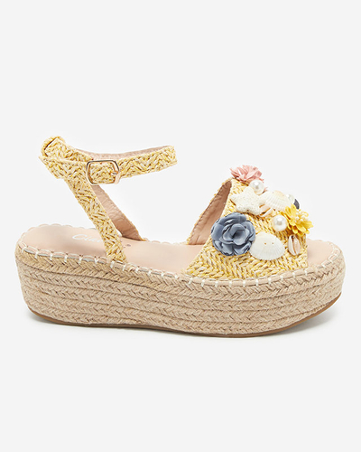 OUTLET Sandales pour femmes jaunes à bande décorée Soramis - Footwear