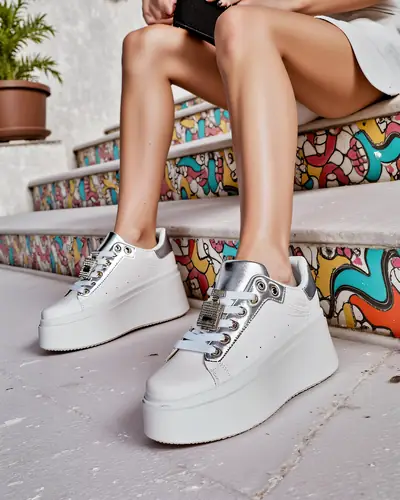 Royalfashion Baskets de sport à plateforme pour femmes Oviger