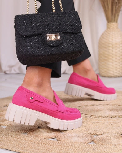 Royalfashion Eco suede fuchsia mocassins pour femmes Siherta