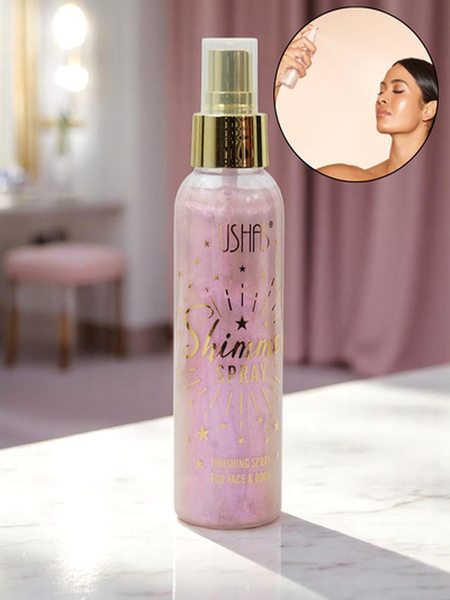 USHAS Summer Spray – Enlumineur liquide pour le visage et le corps Rose