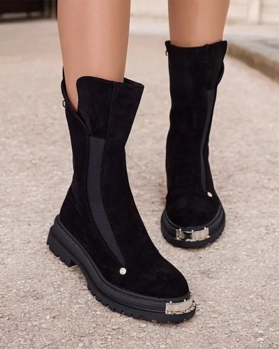 Royalfashion Bottes en éco-daim pour femme Homni