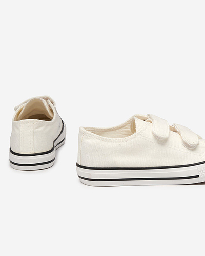OUTLET Baskets velcro Bovis fille blanc écru - Footwear