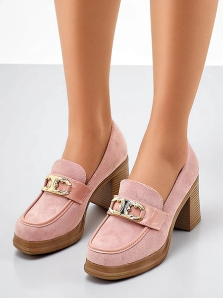Royalfashion Mocassins pour femmes sur un talon bloc Qeroy