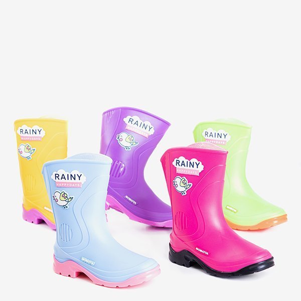 Bottes de pluie pour enfants fuchsia et noires Happy Baby - Footwear