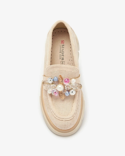 Mocassins ajourés beige pour femme Peloga- Footwear