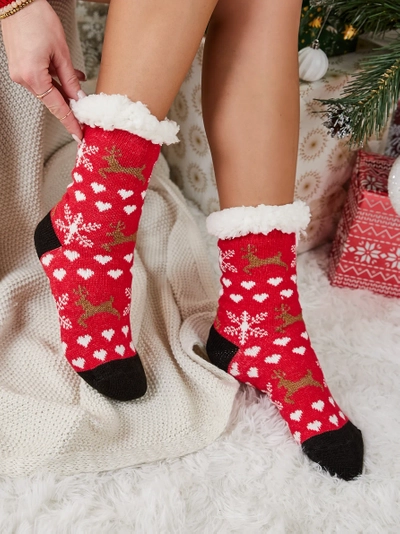 Royalfashion Chaussettes de Noël chaudes pour femmes