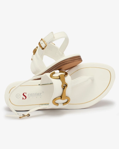 OUTLET Royalfashion Sandales à tongs pour femmes en blanc Imonel