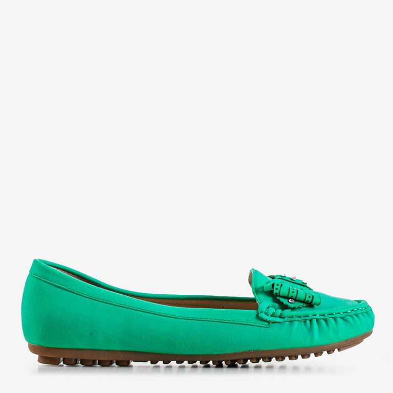 Mocassins femme verts avec nœud Linari - Footwear
