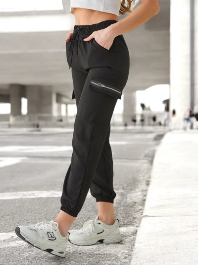 Pantalons cargo pour femmes Royalfashion avec élastique au bas des jambes
