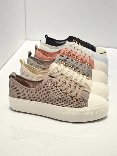 Sneakers pour femmes Hypatia Mesh marron clair pour l'été semelle plate 3cm