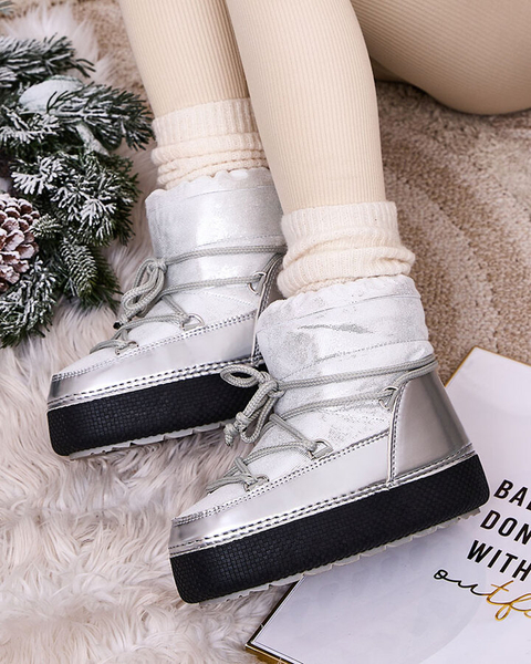 Royalfashion Bottes de neige à lacets pour femme Yevnoie