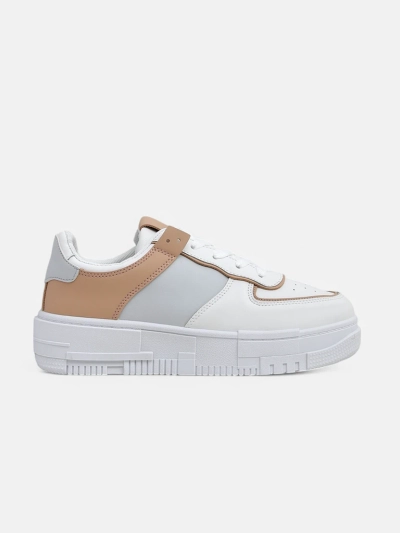Sneakers pour femmes Aristea Azzurro en cuir écologique à semelle plate de 4 cm