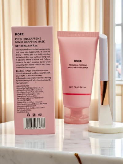 Masque facial PDRN à la caféine - hydratant, liftant avec pinceau pour la nuit